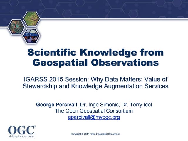Scientific Knowledge from Geospatial Observations