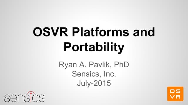 OSVR Operating System Platforms and...