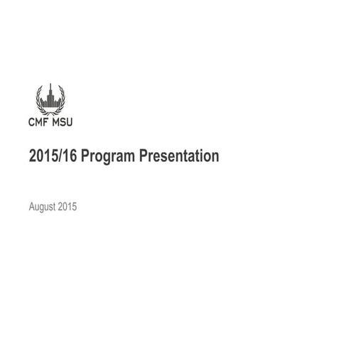 20150825 CMF Fall 2015 Presentation | PPT