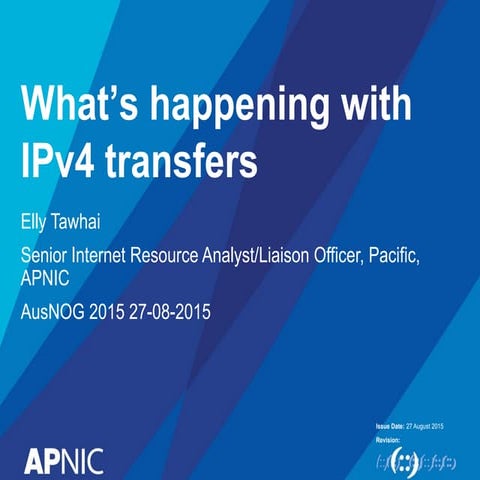 What’s happening with IPv4 transfers? AusNOG2015