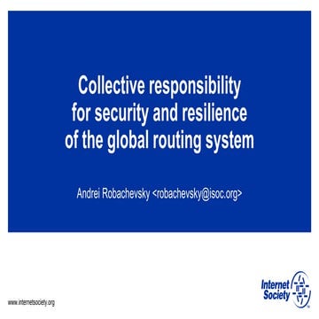 ION Cape Town - Collective Responsibility for Routing Security and MANRS