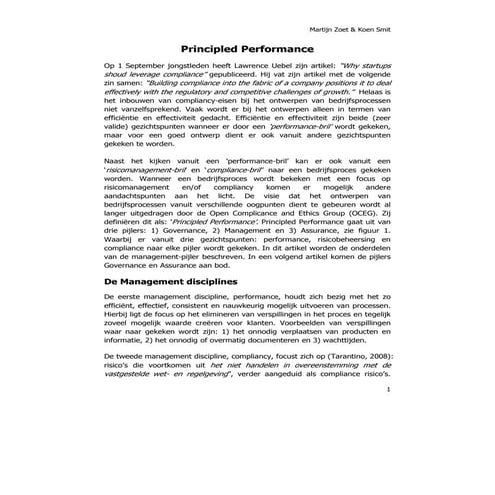 Principled Performance