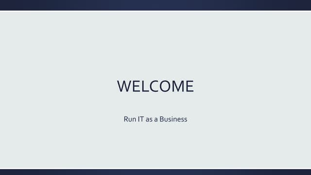 20150929 Playbook Transformational IT  Run IT as a Business