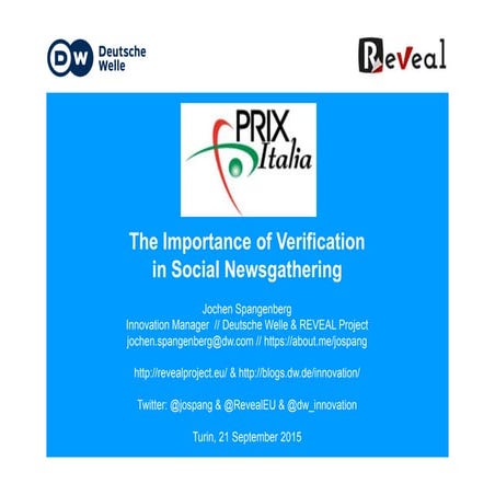Prix Italia 2015 - Verification in Social Newsgathering
