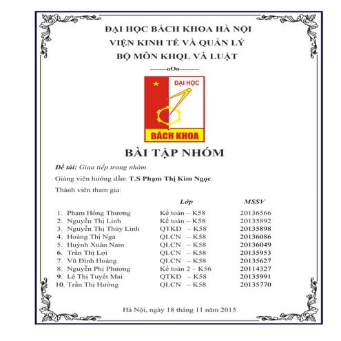 Giao tiếp trong nhóm 