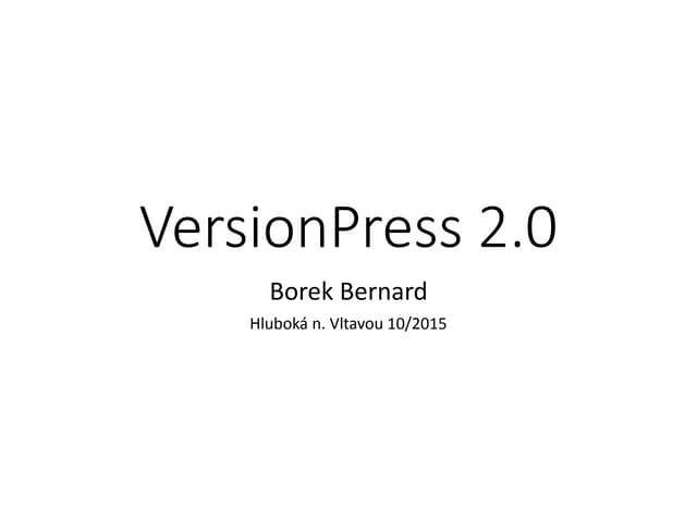 Update o VersionPressu 2.0
