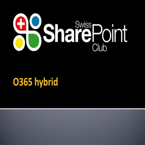 Office 365 hybride - Swiss SharePoint Club