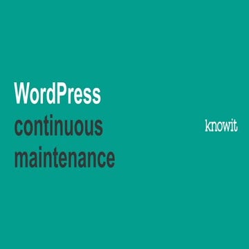 WordPress Continuous Maintenance
