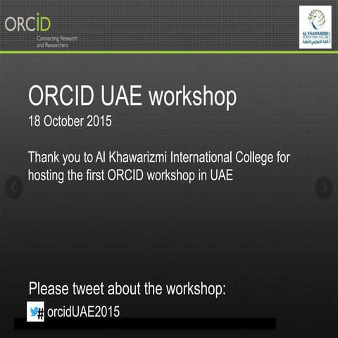20151018 ORCID UAE workshop - MJ Buys