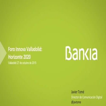 Foro Innova Valladolid 2015 - Javier Tomé Collado