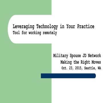 Working remotely as an attorney 