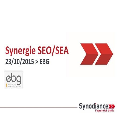 Synodiance > Stratégie de synchronisation SEO SEA - EBG - 23/10/2015