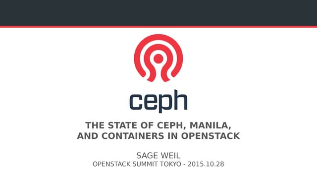 The State of Ceph, Manila, and Containers in OpenStack