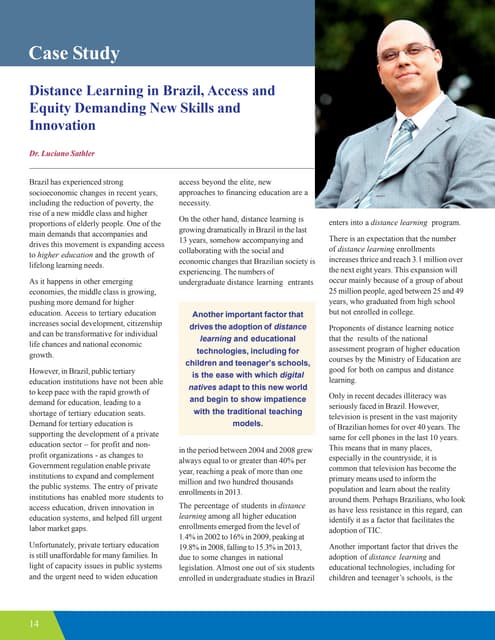 Distance learning in Brazil, access and equity demanding new skills and innov...