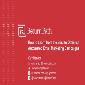 How to Learn from the Best to Optimise Automated Email Marketing Campaigns