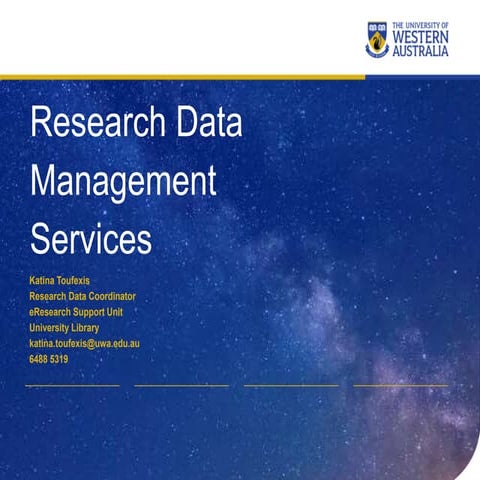 Research Data Management Services at UWA (November 2015)