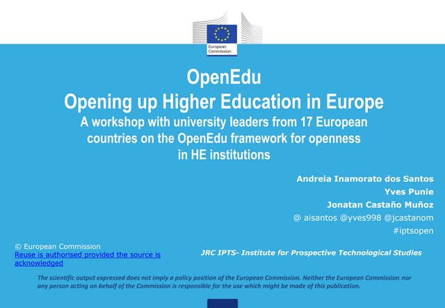 Opening up Higher Education in Europe