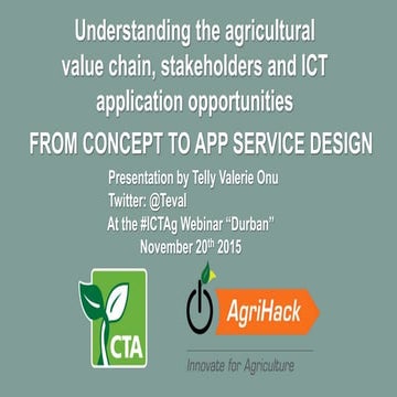 Understanding the agricultural value chain, stakeholders and ICT application ...