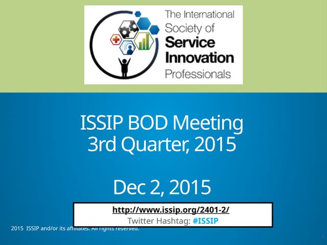 20151202 Slides - ProgressUpdateWithBoard - ISSIP_BOD 20151202_presentation_R...
