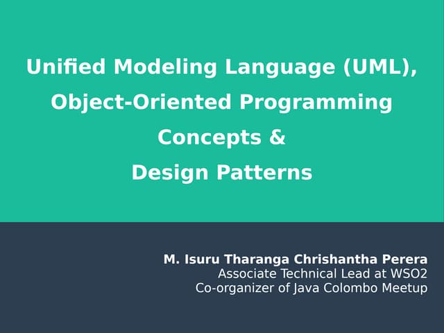Unified Modeling Language (UML), Object-Oriented Programming Concepts & Desig...