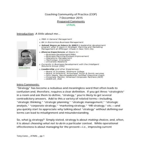 20151207   coaching community of practice   tony llano _ prepared_comments _ ...