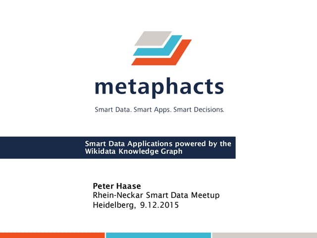 Smart Data Applications powered by the Wikidata Knowledge Graph