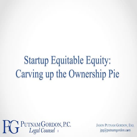 Startup Equitable Equity - Carving Up the Ownership Pie