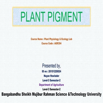 Plant pigment by Nayan Howlader