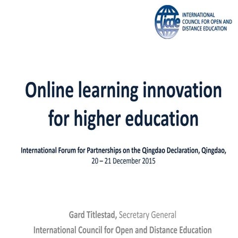 Online learning innovation for higher education