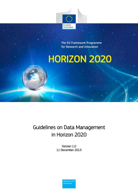 Guidelines on Data Management in Horizon 2020 