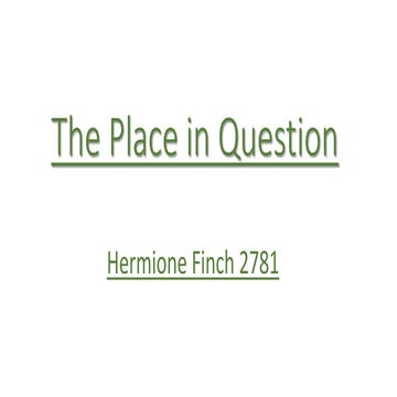 A Place in Question presentation