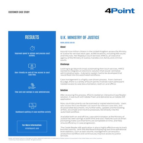 Interactive Case Reader for U.K. MINISTRY OF JUSTICE