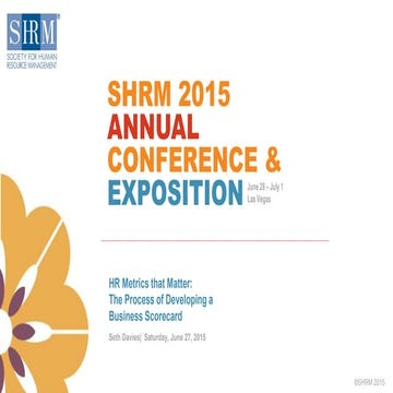 HR Metrics:   Developing a Scorecard Process