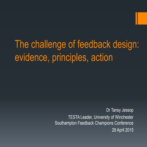 TESTA, Southampton Feedback Champions Conference (April 2015)