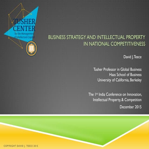 Business Strategy and Intellectual Property in National Competitiveness