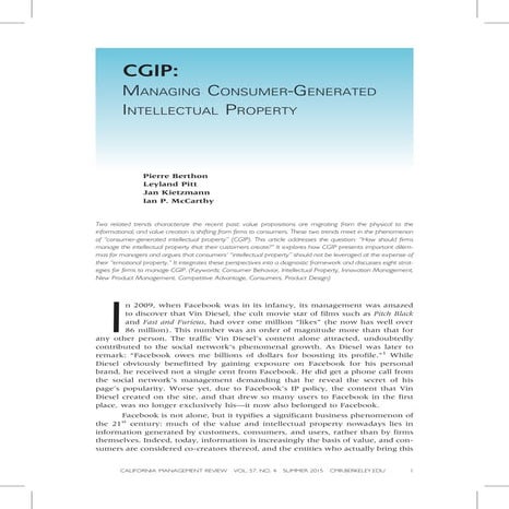 CGIP: Managing Consumer-Generated Intellectual Property