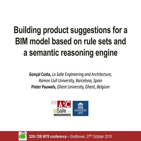 Building product suggestions for a BIM model based on rule sets and a  semant...