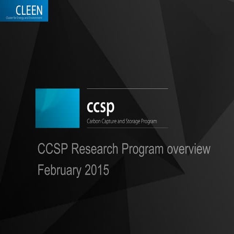 Carbon Capture and Storage (CCSP) research program overview | PDF