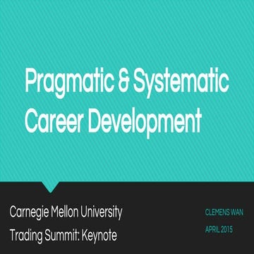 2015 CMU Trading Summit keynote