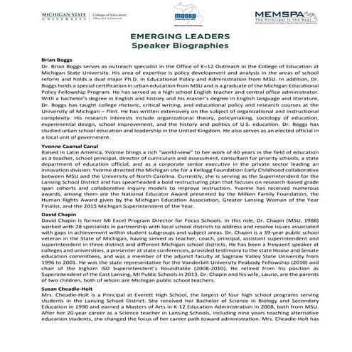 2015 el presenter bios