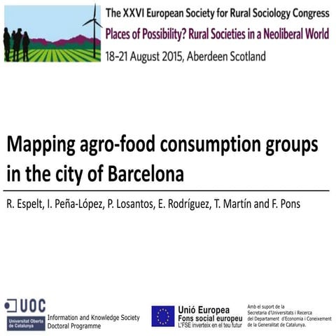 Mapping agro-food consumption groups in the city of Barcelona
