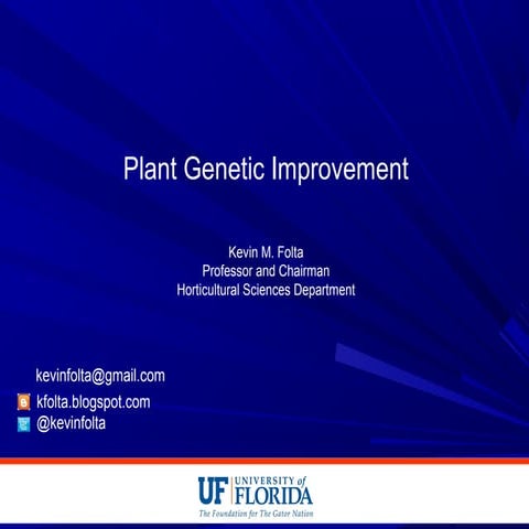 Plant Genetic Improvement