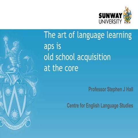 2015 ICELT  The art of language learning is old school acquistion at the core