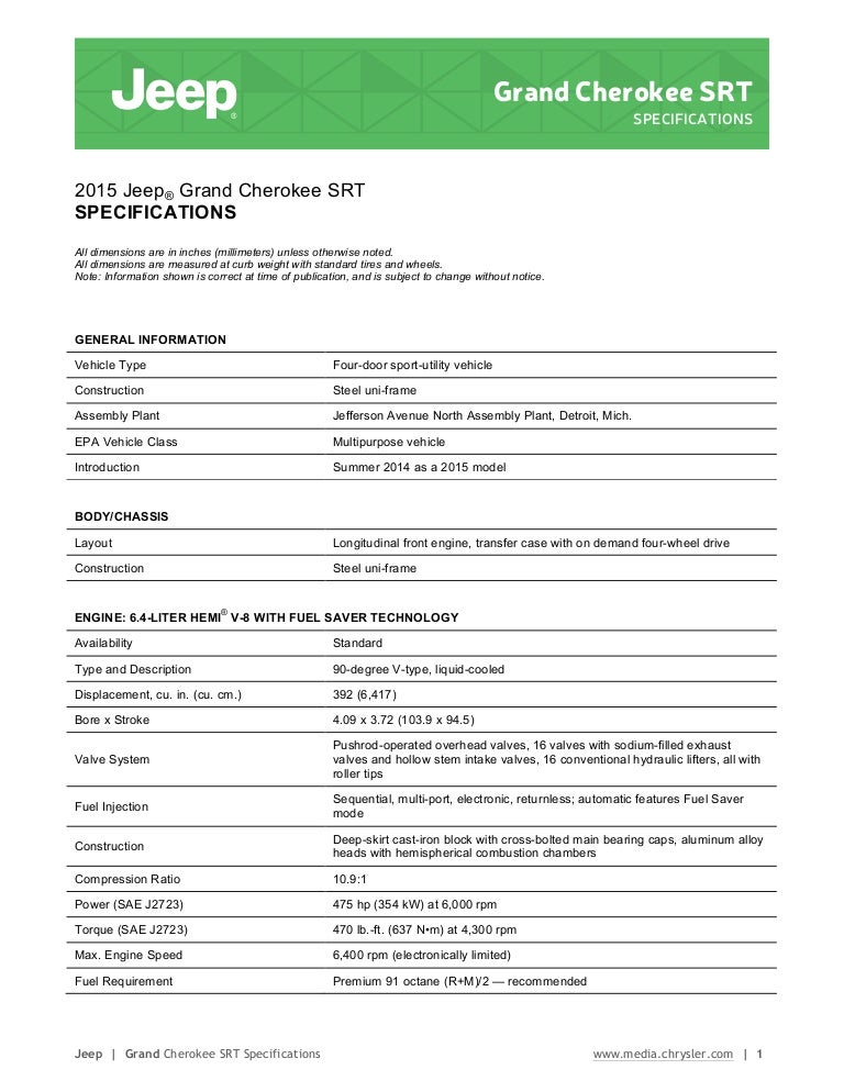 Cherokee Gear Ratio Chart