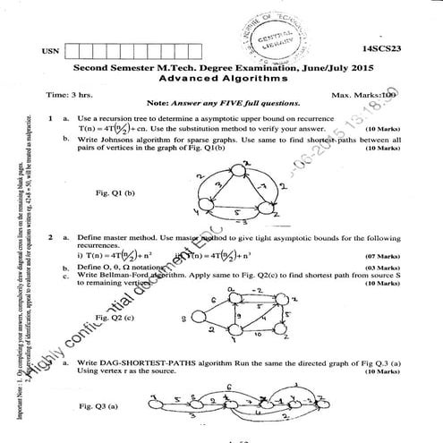 2nd Semester M Tech: Structural Engineering (June-2015) Question Papers ...