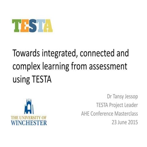 TESTA, AHE Conference Masterclass (June 2015)