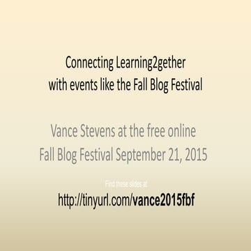 Connecting Learning2gether with events like the Fall Blog Festival