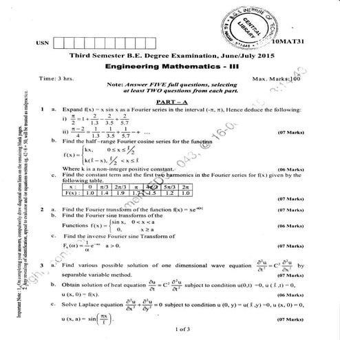 3rd Semester (June; July-2015) Computer Science and Information Science Engin...