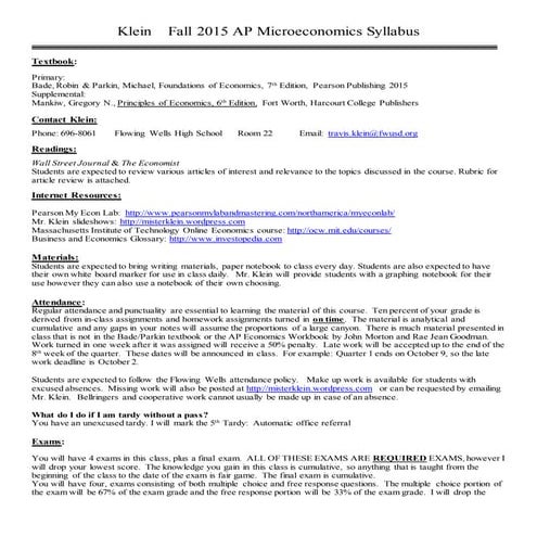 2015 microeconomics syllabus