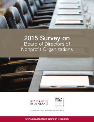 2015 Survey on Board of Directors of Nonprofit Organizations